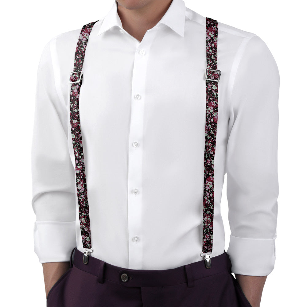 Hidden Floral Suspenders - On Model Back View - Knotty Tie Co.