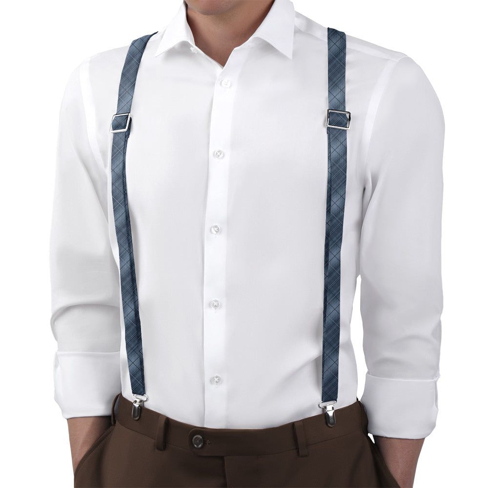 O'Malley Plaid Suspenders - On Model Back View - Knotty Tie Co.
