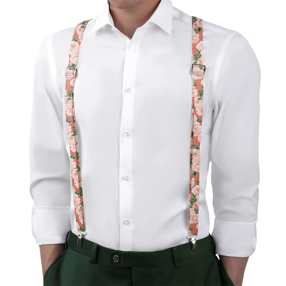 Paeonia Suspenders - On Model Back View - Knotty Tie Co.
