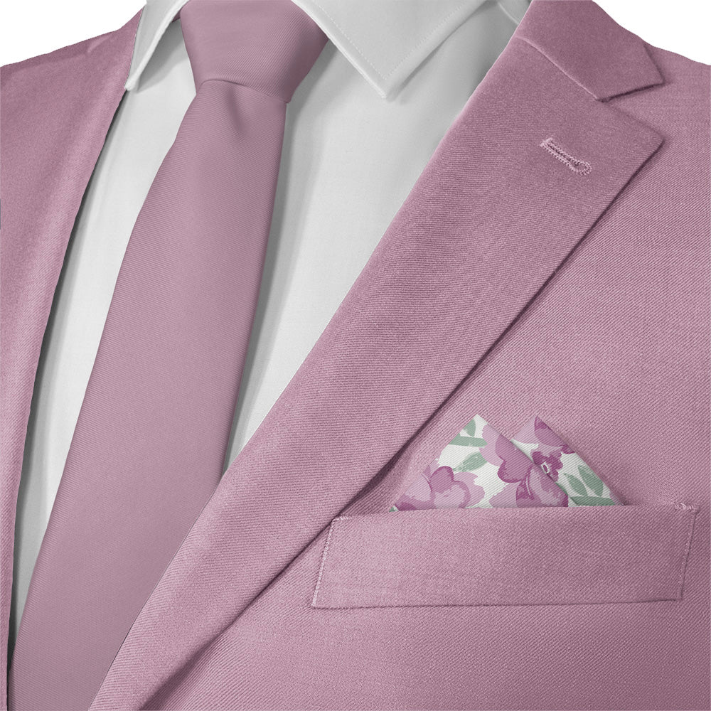 Watercolor Floral Pocket Square - Matching Necktie- Knotty Tie Co.